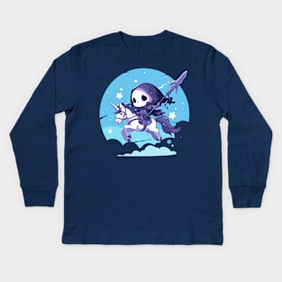 reaper on unicorn Kids Long Sleeve T-Shirt